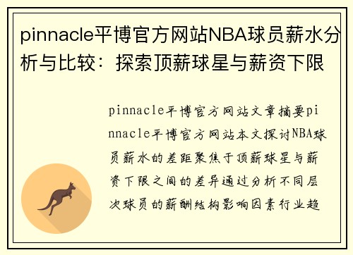 pinnacle平博官方网站NBA球员薪水分析与比较：探索顶薪球星与薪资下限之间的差距 - 副本